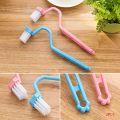 2pc Bending Toilet Brush Side Corner Cleaning Brush Bathroom Accessories Toilet Brush Corner Brush Bending Handle Scrubber - Cleaning Brushes. 