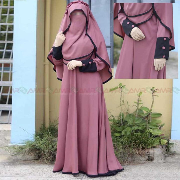 Arabiyan Borkha (Koti Adjust) Pink Color Dubai Cherry Georgette Fabric - Comfortable and Stylish Outerwear - Arabian Inspired Dress