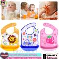 Silicone Baby Bibs With Soft Plastic Tray Detachable. 