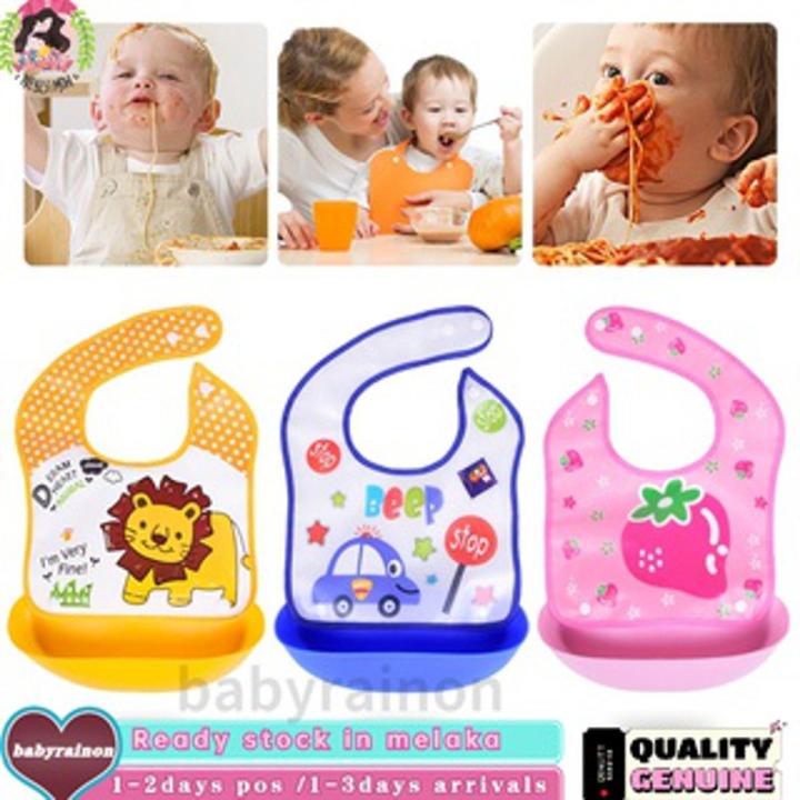 Silicone Baby Bibs With Soft Plastic Tray Detachable