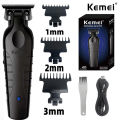 Kemei 2299 Barber Cordless Hair Trimmer 0mm Zero Gapped Carving Clipper Detailer Professional Electric Finish Cutting Machine. 