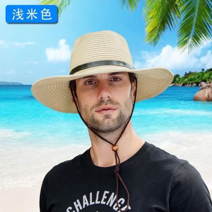 Sun%20Protection%20Summer%20Men's%20Straw%20Hat%20Foldable%20Cowboy%20Hat%20Outdoor%20Sun%20Shade%20Top%20Hat%20Beach%20Hat%20Broad-Brimmed%20Hat%20Travel%20Cap%20Men%20-%20Image%209