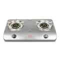Gazi Gas Stove Stainless Steel Double Burner HTG-2090A NG or LPG. 