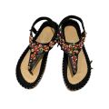 Sandals Women's 2023 New Women's Shoes Spring Bohemian Clip Foot Flat Sandals Women's Beaded Beach Shoes Women's Korean Version.