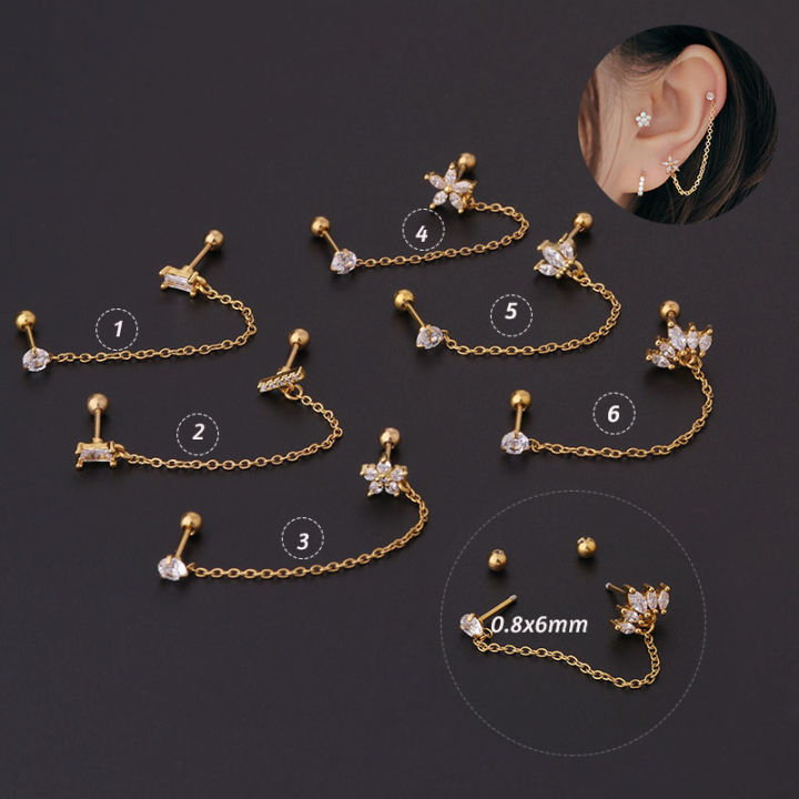 【Hot demand】 2Pcs 20G 0.8mm Stainless Steel Flower Crown Double Hole ...