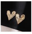 Korean Design Sense Concave Convex Uneven Gold Heart Clip on Earrings Fashion Unusual Accessories for Women's Party Jewelry.