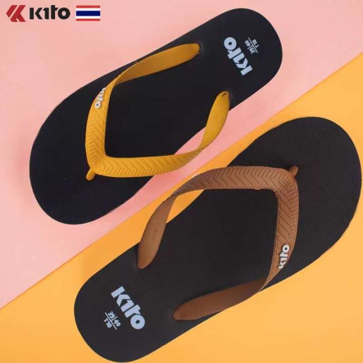 Thailand KITO rubber men's and women's slippers, anti slip beach casual couple flip flops