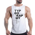 Summer Fashion Outdoor Casual Sports Style 2d Letter Print Men O Collar Comfortable Breathable Solid Color Vest Top Quick Dry. 