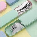 Cutlery Set Western Food Knife Stainless Steel Fork Spoon For Kids Student Picnic Camping Travel Portable Tableware Set With Box.