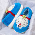 Doraemon Winter Cartoon Cotton Slippers Cute Stitch Plush Slides Home Flat Flip Flops Warm Floor Slippers Cute Soft Women Shoes.
