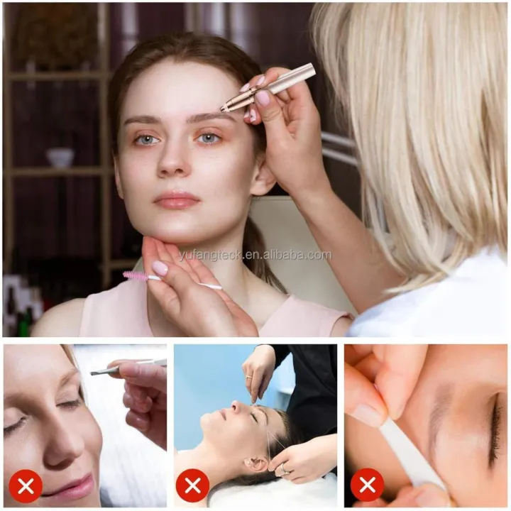 Electric Eyebrow Trimmer Pen Makeup Painless Face Eyebrow Epilator Mini Shaver Razors Portable Facial Hair Remover for Women