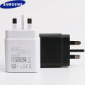 Samsung Super Fast Charger 45W Charge EP-TA845 UK Plug 3 Pin PD Fast Charger Adapter with Type-C To Type-C PD Cable For Samsung GALAXY S23 Ultra S22 Ultra S20 S10 Note 10 Plus S22 Note 20 Ultra 5G A91 A80 S20+ Note10+. 