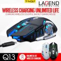 T-wolf Q13/X8 2.4GH wireless mouse charging mute game mouse colorful lighting. 