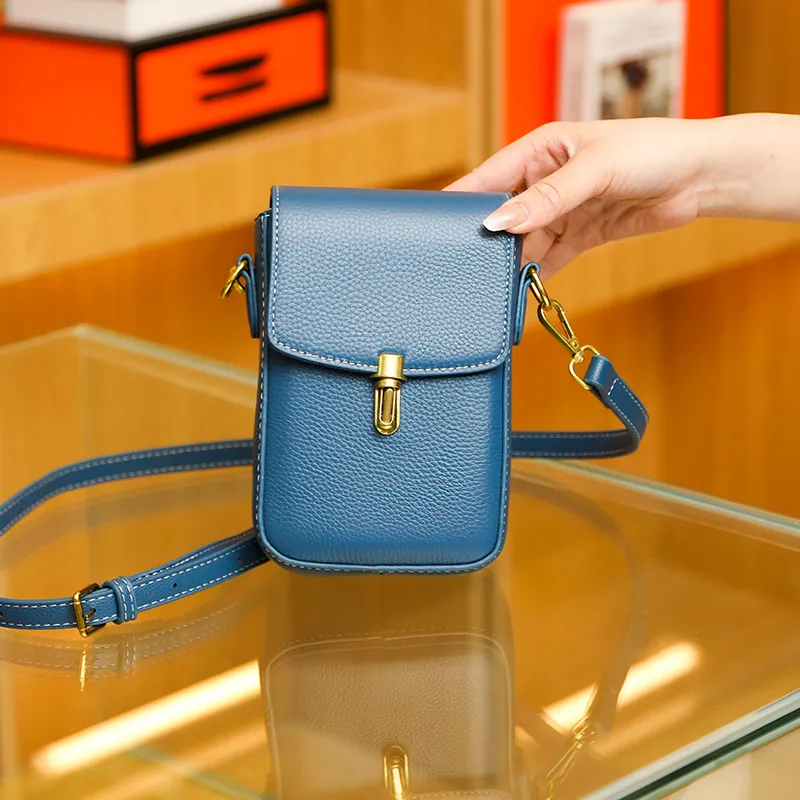 2022 Real Cowhide Leather Women's Bags Mini Messenger Bag Women