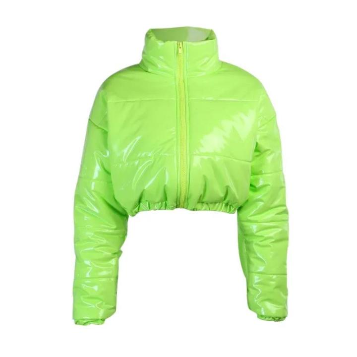 Fashion%20Cute%20Women%20Bright%20PU%20Pink%20Puffer%20Jacket%20Winter%20Warm%20Bubble%20Coats%20Shiny%20Leather%20Parkas%20Down%20Zipper%20Cropped%20Jackets%20Parkas%20-%20Image%205