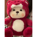Internet celebrities disguise strawberry bears plush dolls and transform into Lily bear dolls for birthdays, Christmas gifts, and Valentine's Day.
