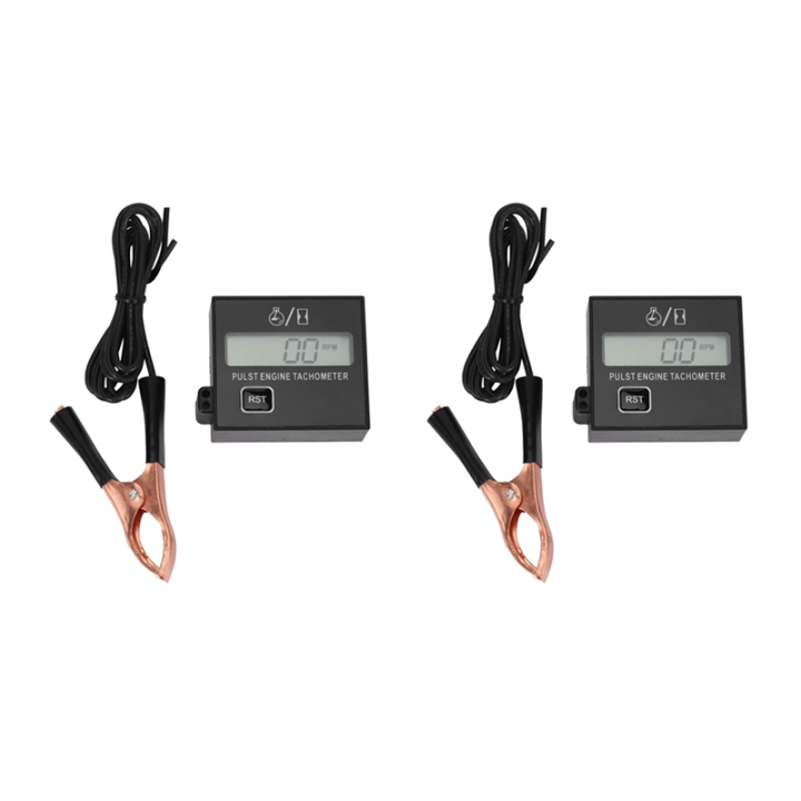2X New Gasoline Digital Engine Tachometer Inductive Pulse Tachometer with Battery for Chain Saw Mower 2/4 Stroke