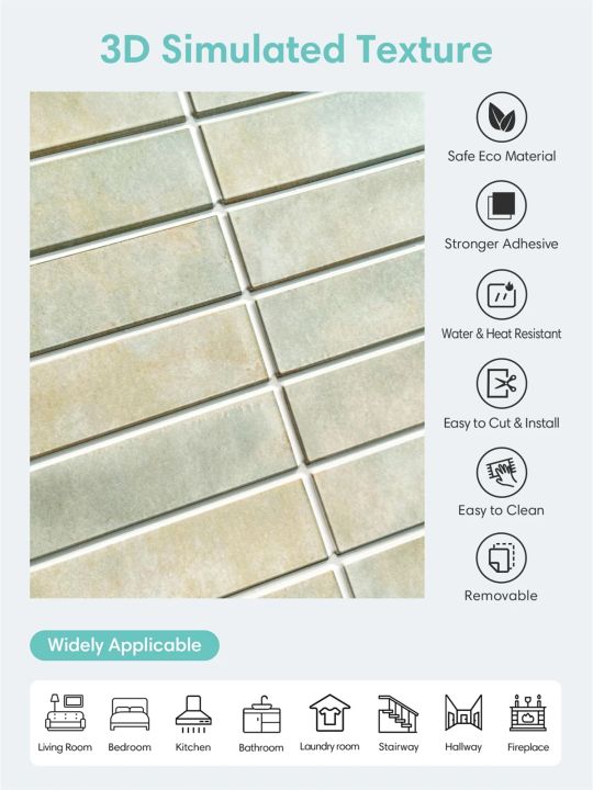 1/10pcs%203D%20Tile%20Sticker%20Self-adhesive%203D%20Wall%20Panel%20Peel%20and%20Stick%20Tile%20Backsplash%20for%20Kitchen%20Waterproof%20Bathroom%20Wall%20Sticker%20-%20Image%205