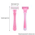 Portable 6 Layer Blade Body Hair Removal Beauty Razor for Women Leg Armpits Facial Hair T-shape Trimmer Shaver Razor with 3 Replaceable Blades.