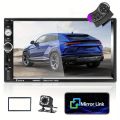 7023B 2 Din Car Radio 7 MP5 Player With HD Touch Screen Support USB SD FM transmitter Phone Mirror Link With Backup Camera. 