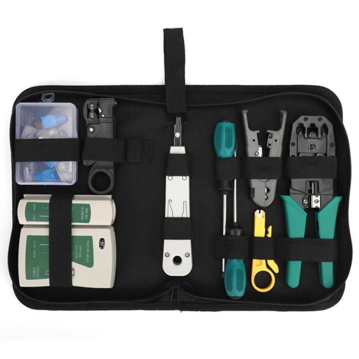 KOGEEK 14pcs/set Network Cable Tester Kit Professional Network Tool Kit Network Repair Tool Kit Net Computer Maintenance Tools with Storage Pouch