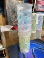 Home Usable Plastic Glass 6 Pcs Set for Party, Kids, Home, Kitchen, Events, Drinks and Drinking Water. Multi Color.