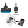 USB 2.0 To SATA 22 Pin Laptop Hard Disk Drive SSD Adapter Converter Cable. 