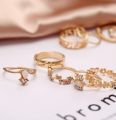 15 Pcs Gold Color Different Trendy Finger Ring Set For Women'S Fashion - Ring S. 