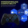 QRD Spark N5 Wireless Controller for PS4 PS3 PS2 IOS Android PC Hall Effect 9-color LED lights Vibration effect PS4 Gamepad. 