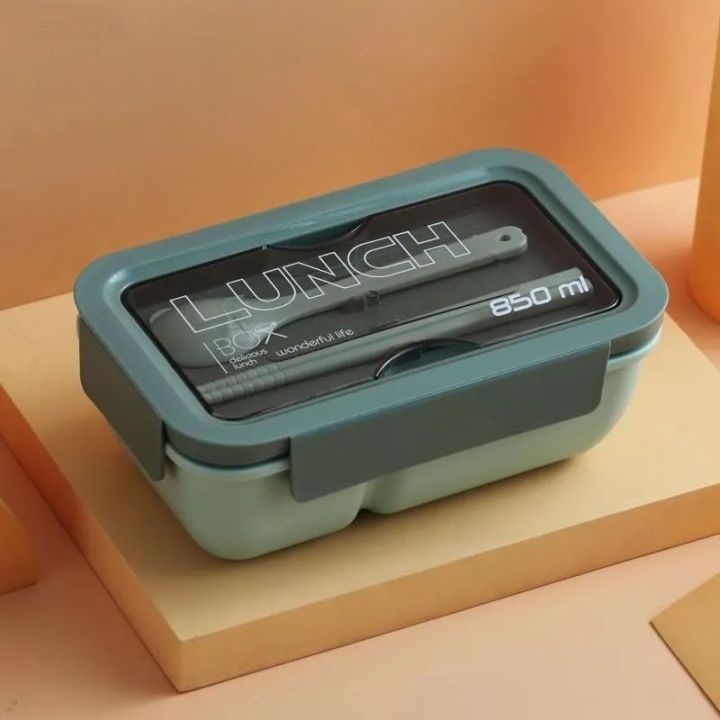 850%20ML%20Leakproof%20Tiffin%20Box%20Free%20Spoon%20Chopsticks%202%20Compartment%20Lunch%20Box%20-%20Image%202