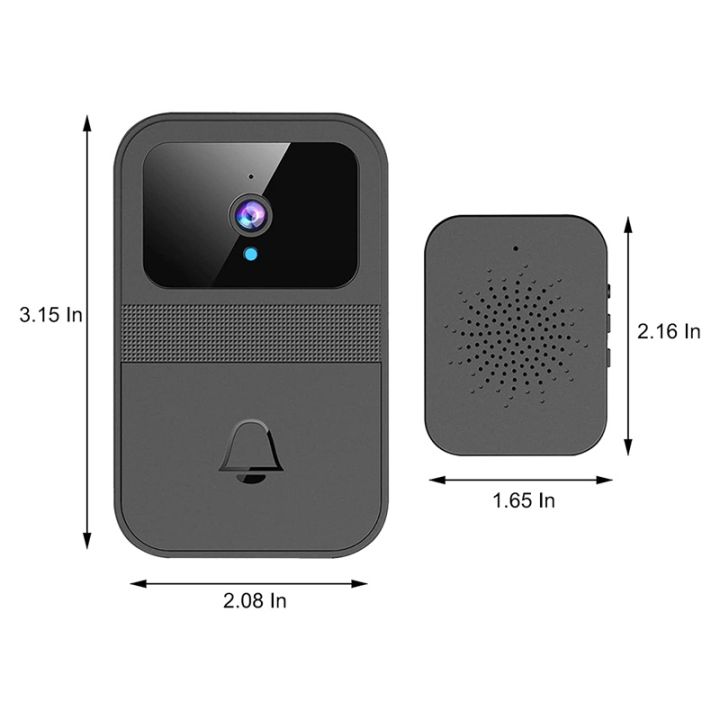 Wireless Doorbell Waterproof with Camera WIFI Video Doorbell HD Smart Night Vision Intercom Doorhole Remote Video Rechargeable Smart Doorbell for Home Office