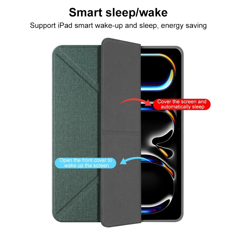 Mutural Multi-fold Smart Leather Tablet Case For iPad Air 11 2024