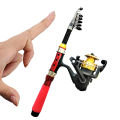 FG 1/1.2/1.5M Portable Retractable Fishing Rod Super Short Fiberglass Small Sea Rod Fishing Supplies-Red. 