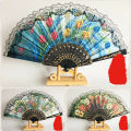 Wedding Party Lace Folding Fan Hand Held Flower Fans gift -1pcs.