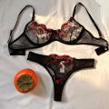 Lingerie Fancy Lace у Set Woman 2 Pieces Transparent Women's Underwear Embroidery Beautiful Bra And Panty Sets.
