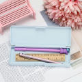 19.3*6.3*2cm Pencil Case Lightweight Plastic Transparent Pen Box PP Stationery Holder for School Supplies Desk Organization Student Gear Office Use Art Storage.