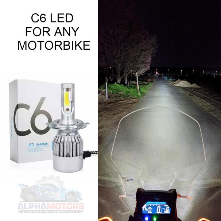 C6 LED Headlight H4 for universal bike - 1pcs