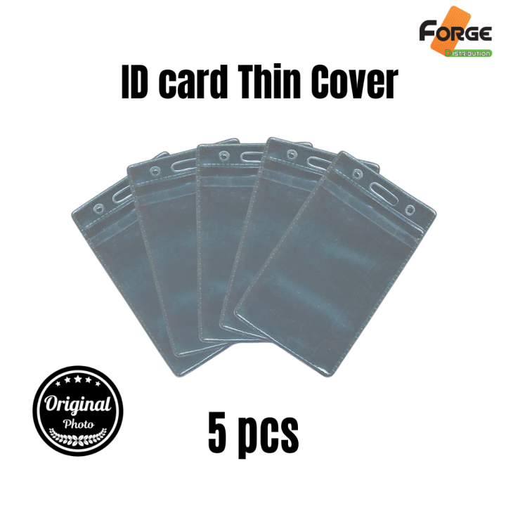 5 PCS ATM Card/ ID Card/ MRT Pass PVC Transparent Holder Thin Cover Poutch.
