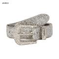 M2EA Goth for rhinestone Belts Women PU Leather Strap for rhinestone Belts Western Cowboy Y2K Girls Fashion Belt for Jeans Men.