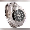 Stainless Steel Analog Watch For Men - Silver and Black.