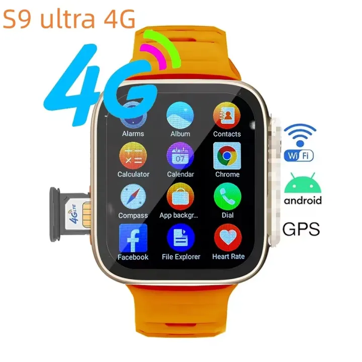 Ultra%20S9%20Android%204G/5G%20Smartwatch%20With%20Dual%20Camera%204GB/64GB%20(Body%20Color-Golden%20with%20double%20Straps)%20-%20Image%209