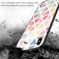 Jizetin for Vivo V25 5G / V25E Glass Back Cover Decorative Pattern Glossy Tempered Glass Shockproof Soft Edge Phone Cases. 