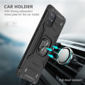 Phone Case Ring Stand Casing Shockproof Protection Cellphone Back Cover Shell For Samsung A02S (166.5mm) & Samsung A02S (164.2mm)/A03S India version 164.2mm.