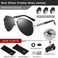 CLLOIO Classic Men Pilot Polarized Sunglasses Men Women Photochromic Driving Sun Glasses Chameleon Anti-glare Travel Eyeglasses. 