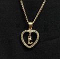 Letter L Alphabet Pendant With Chain Necklace. 
