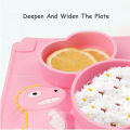 (New)Baby Dinner Plate et Baby Feeding Plate Training Bowl Poon Dinoaur Cartoon Non-lip Dinner Plate hot ell.