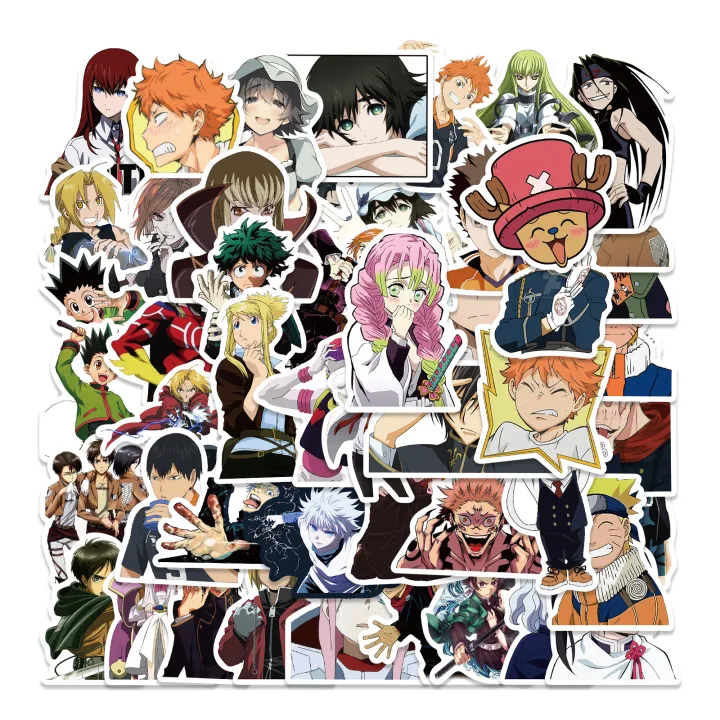 50pcs%20Mixed%20Anime%20Stickers%20One%20Piece%20Demon%20Slayer%20Naruto%20Hunter%20Anime%20Sticker%20Notebook%20Motorcycle%20Skateboard%20Computer%20Mobile%20Phone%20Cartoon%20Decal%20Toy%20-%20Image%206