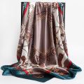 Luxury Brand Silk Scarf Fashion Foulard Satin Shawl Leopard 90*90cm Square Head Scarves Women Bandanna Pareo Headscarf. 