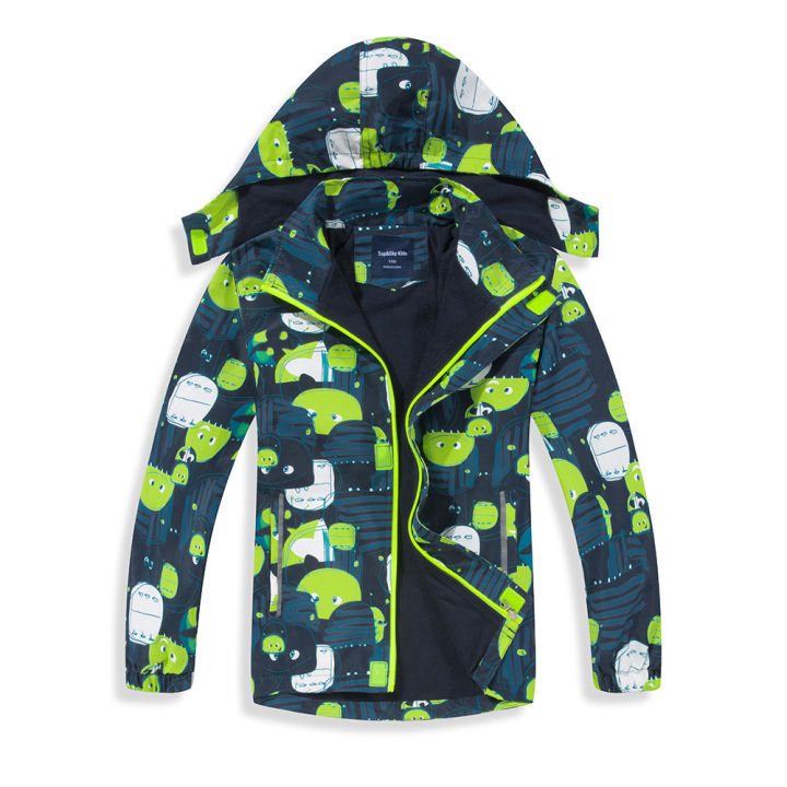 New 2021 Spring Autumn Child Kid Clothe Baby Boy Windproof Waterproof Jacket Outwear Double Deck Inner Polar Fleece