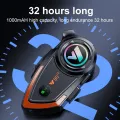 Y80 2X Motorcycle Bluetooth 5.3 Helmet Intercom Headset Hands Free Call Wireless Waterproof 1000mAh Noise Reduction Earphones. 